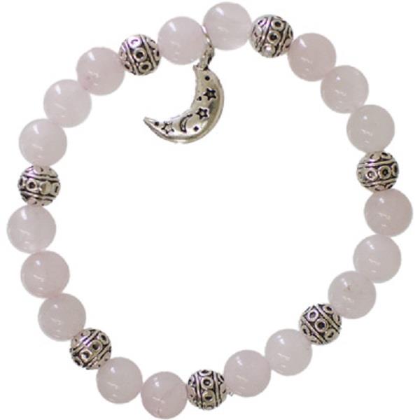 8mm Bracelet Rose Quartz Celestial Moon