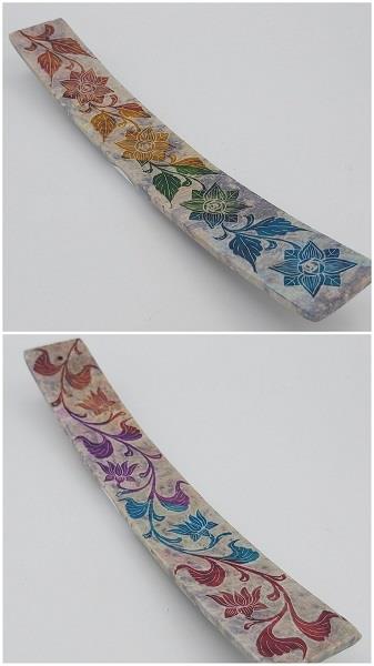 Incense Burner Soapstone Assorted Flowers