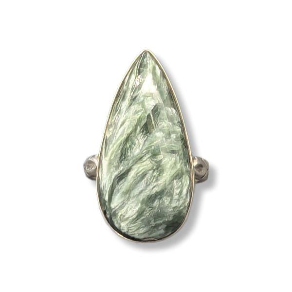 Ring Seraphinite Size 7 Sterling Silver