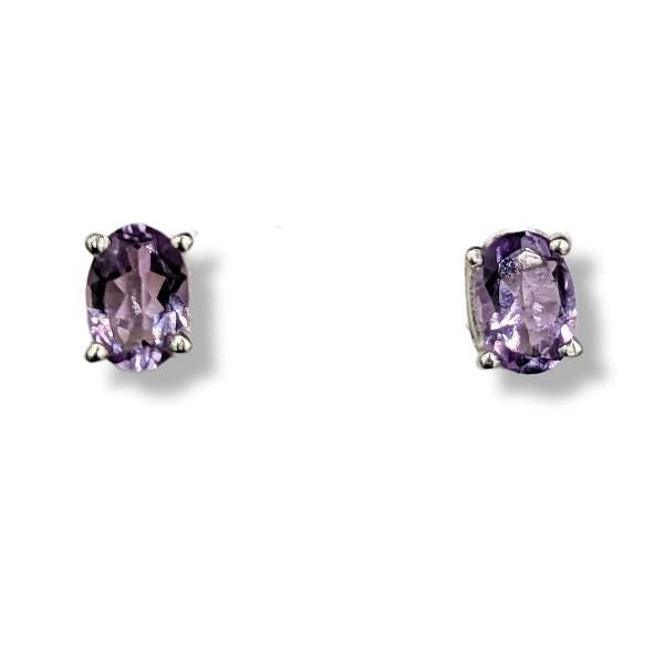 Earrings Amethyst Sterling Silver Stud