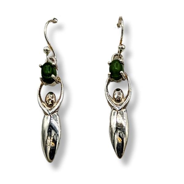 Earrings Jade Goddess Sterling Silver