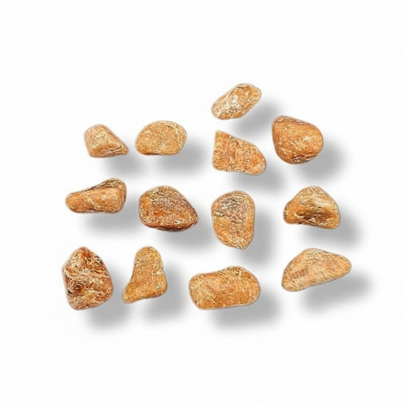 Orange stones on a white background