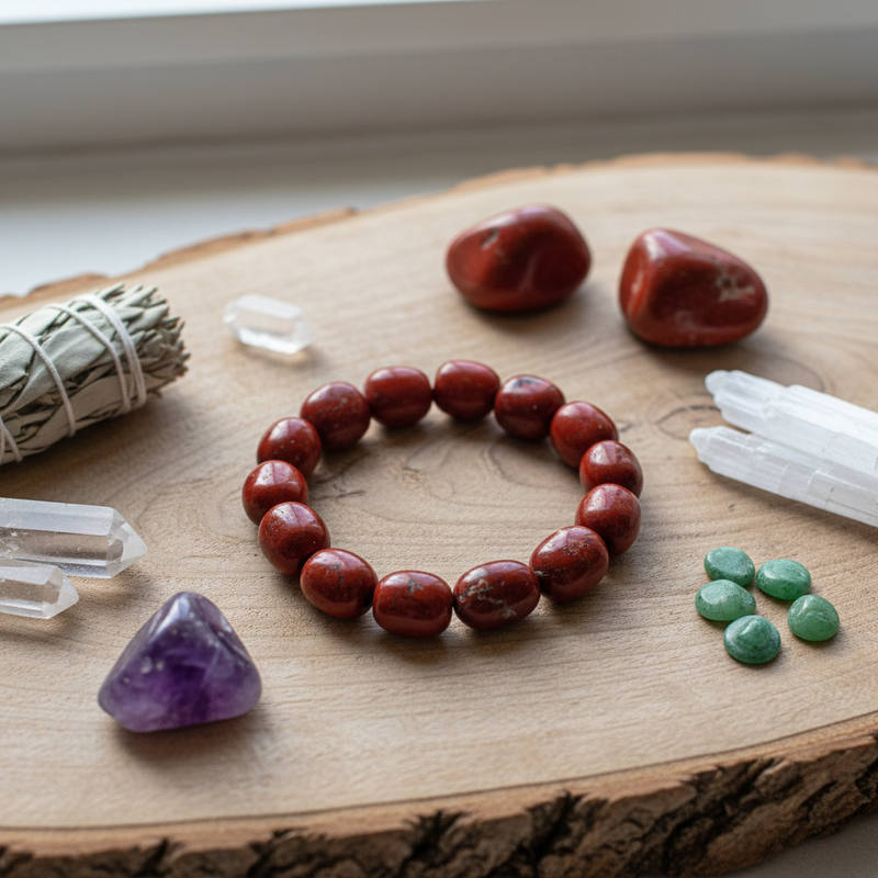 Bracelet Tumbled Stone Red Jasper