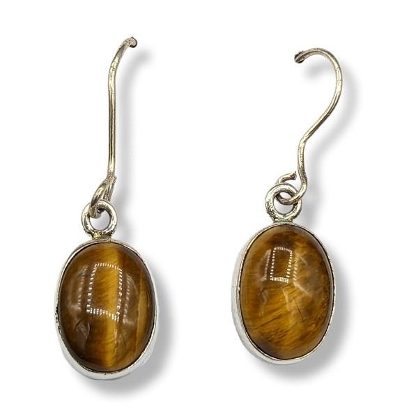 Earrings Tiger's Eye Sterling Silver