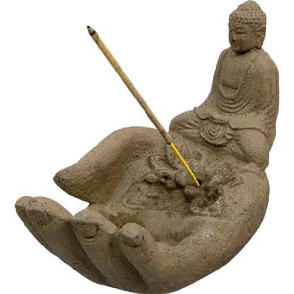 Incense Burner Buddha Hand Vocanic Stone