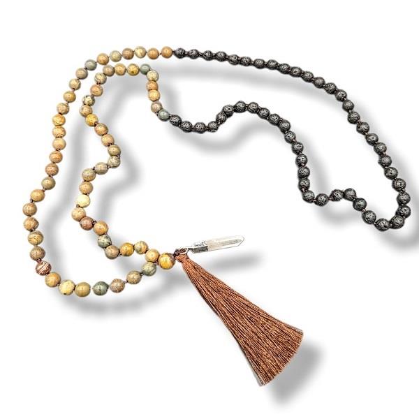 Prayer Mala Jasper Lava Stone