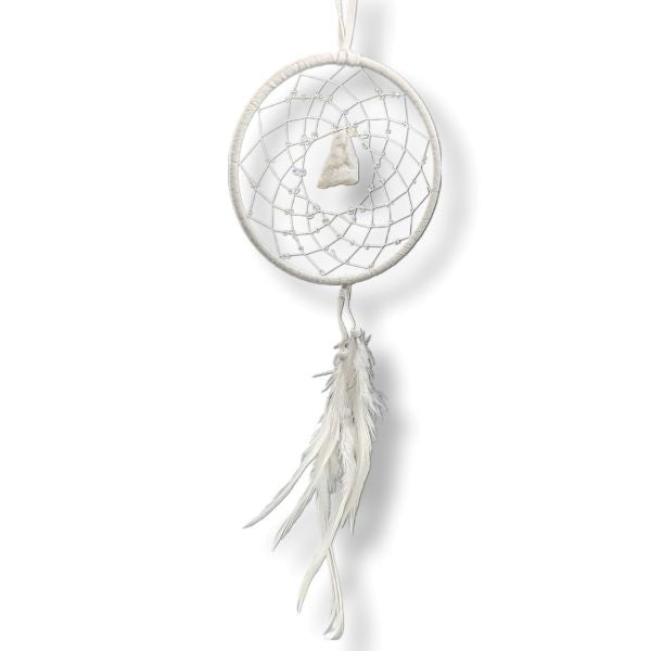 Dreamcatcher White with Druzy Crystal