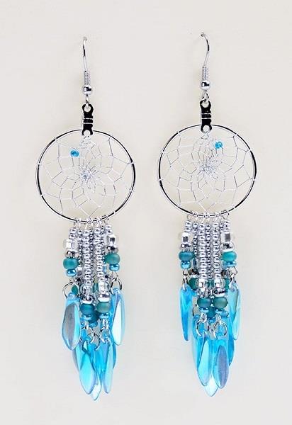Earrings Dreamcatcher Aqua Dangle