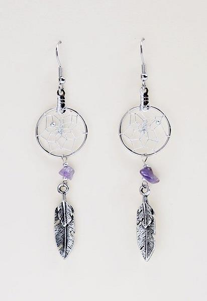 Earrings Dreamcatcher Amethyst