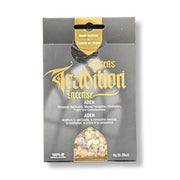 Box of Aden Incense with gold text on a white background