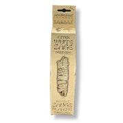 Box of White Sage incense sticks on a white background