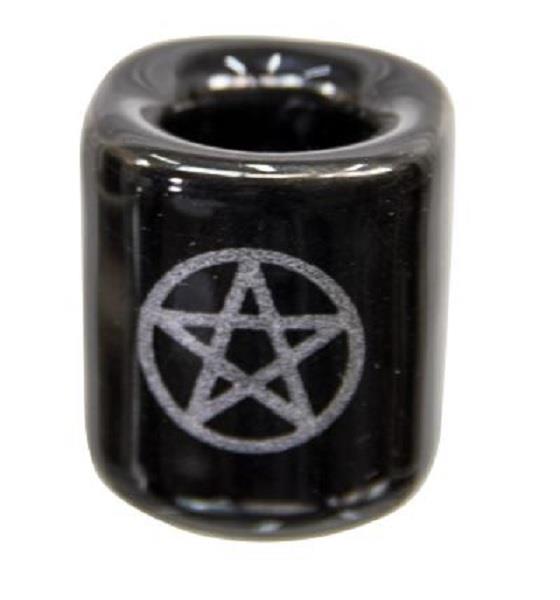 Mini Candle Holder Black Pentacle