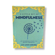 Book titled 'A Little Bit of Mindfulness' by Amy Leigh Mercree with a dandelion design on a teal background.