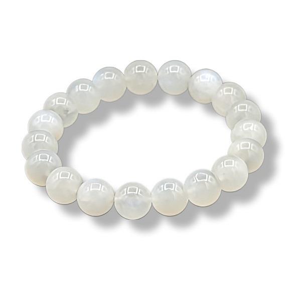 Bracelet 10mm Rainbow Moonstone