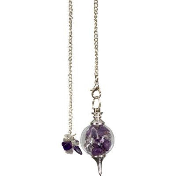 Pendulum Quartz Amethyst Chips Glass Sophoroton
