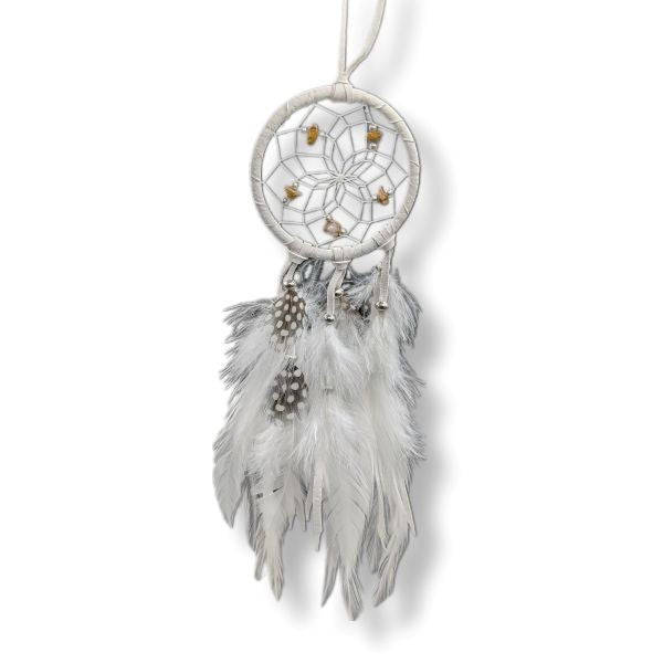 Dreamcatcher White With Stones 2.5"