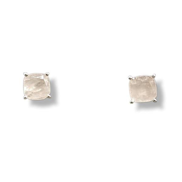 Earrings Rose Quartz Sterling Silver Stud