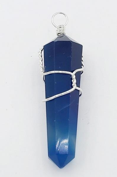 Pendant Blue Quartz Point Wired