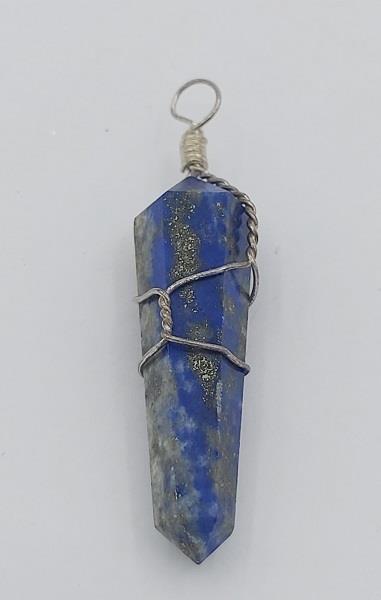 Pendant Lapis Lazli Point Wire Wrapped