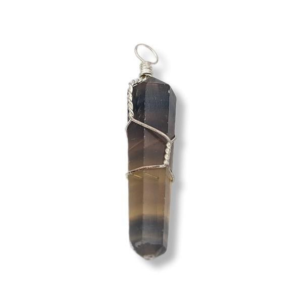 Pendant Fluorite Point Wire Wrapped