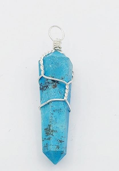 Pendant Dyed Howlite Point Wired