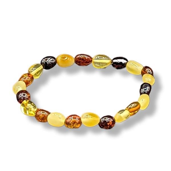 Bracelet Amber Oval Multi Coloured
