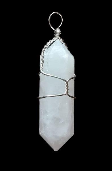 Pendant Rose Quartz Point Wire Wrapped