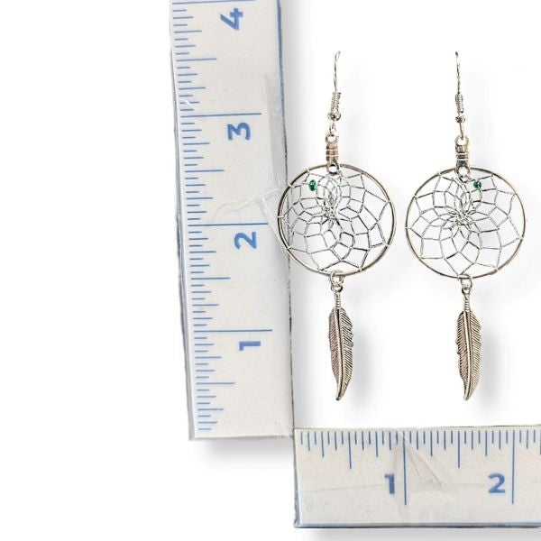 Earrings Dreamcatcher Metal Feather