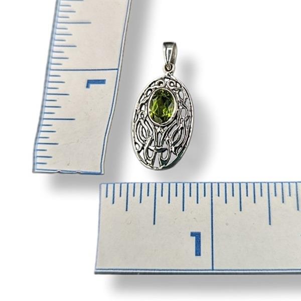 Pendant Peridot Celtic Sterling Silver