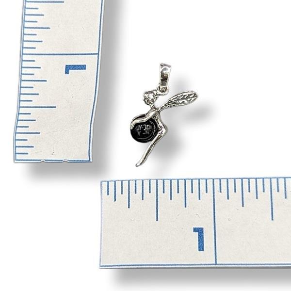 Pendant Black Onyx Fairy Sterling Silver