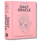 Pink book titled 'Daily Oracle' with illustrations on a white background