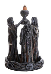 Maiden mother crone incense burner on a white background