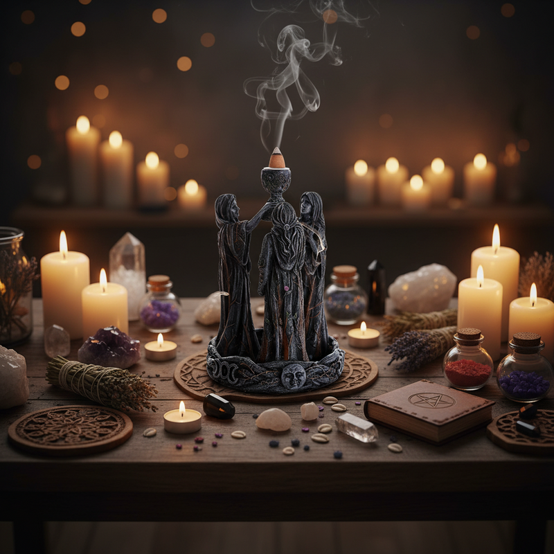 Backflow Incense Burner Maiden, Mother, Crone