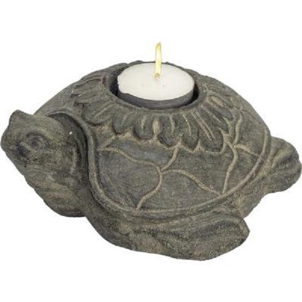 Tealight Holder Volcanic Stone Turtle