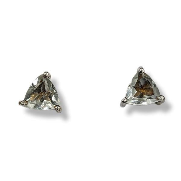 Earrings Prasiolite Stud Sterling Silver