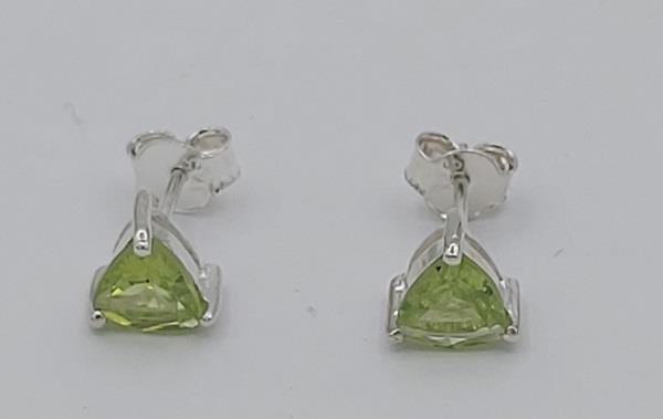 Earrings Peridot Sterling Silver Stud