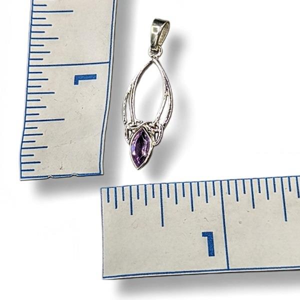 Pendant Amethyst Celtic Sterling Silver