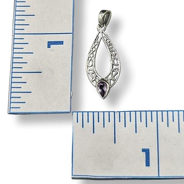 Pendant Amethyst Celtic Sterling Silver
