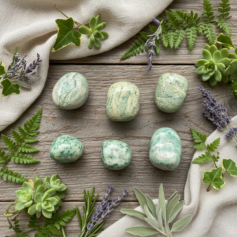 Fuchsite In Quartz Tumbled