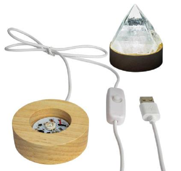 Wooden LED Light Base White