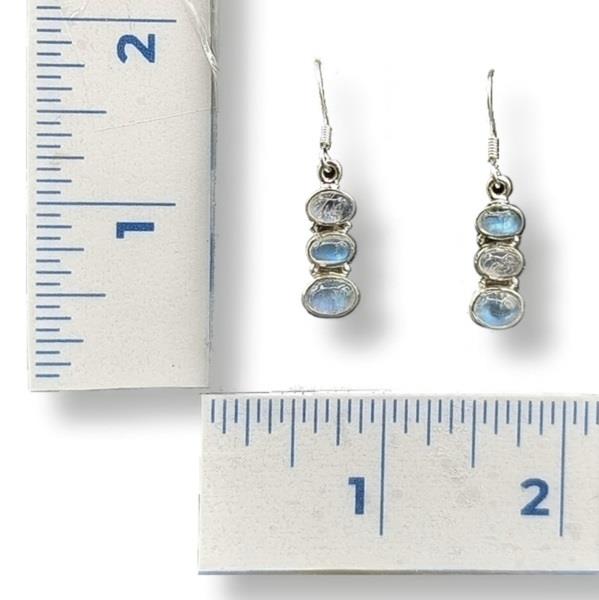 Earrings Rainbow Moonstone Sterling Silver