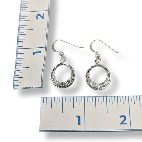 Earrings Celtic Round Sterling Silver
