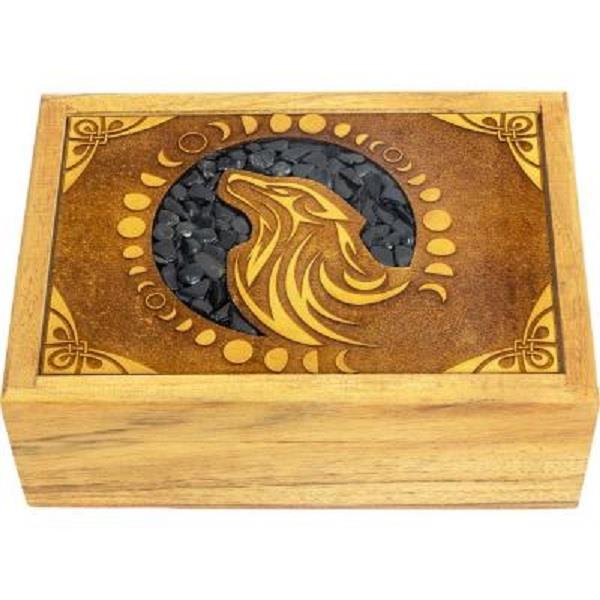 Box Wolf Black Onyx Wooden