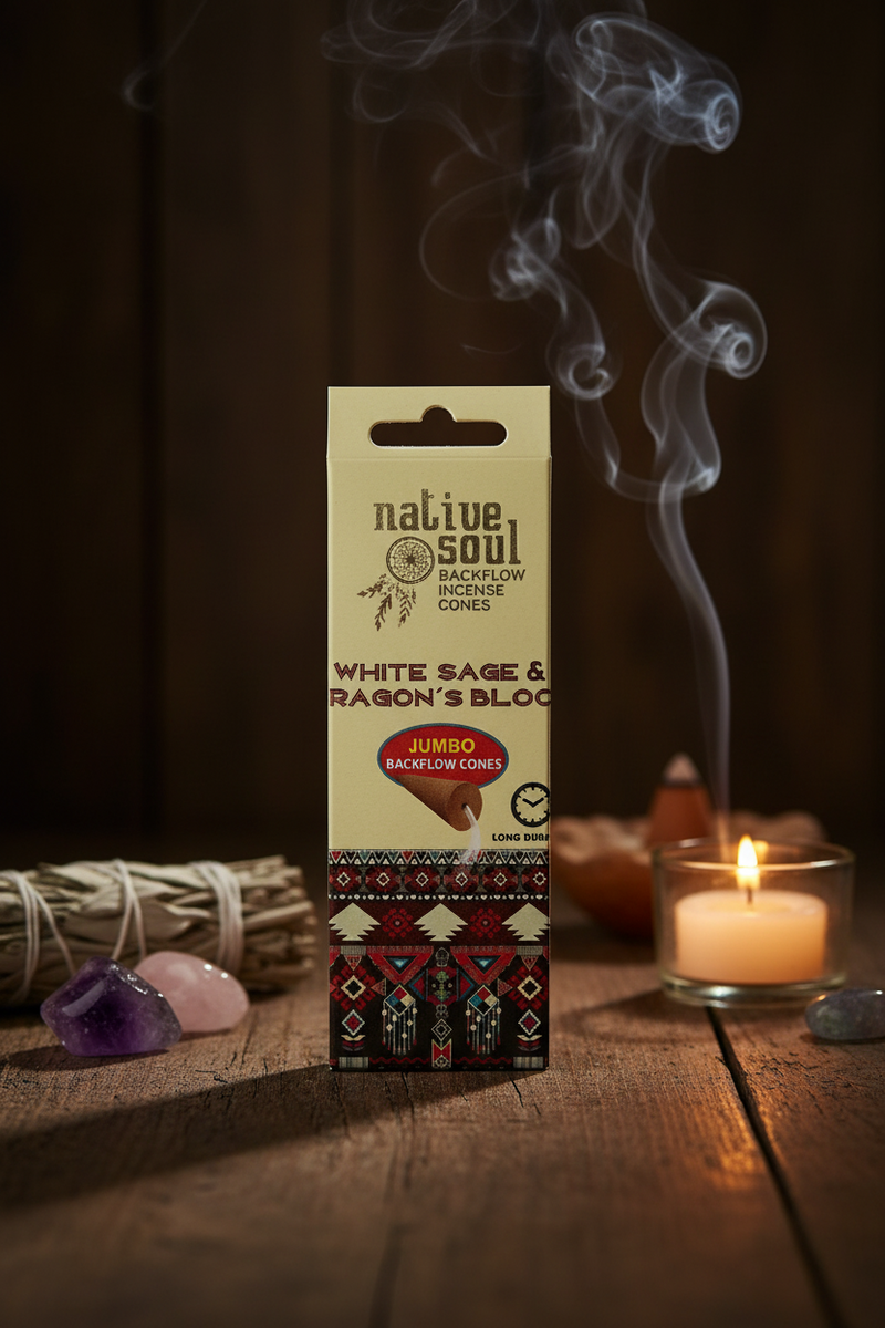 Green Tree Backflow Incense White Sage & Dragon's Blood