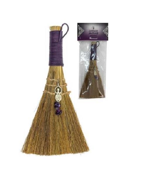 Hanging Broom Goddess  Amethyst