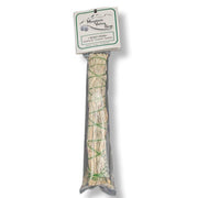 Bundled smudge sticks in a clear package with a 'Mountain Valley' label on a white background