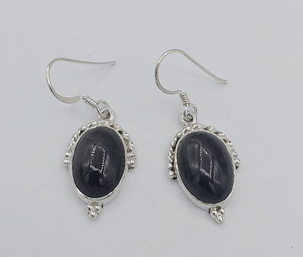 Earrings Black Onyx Sterling Silver