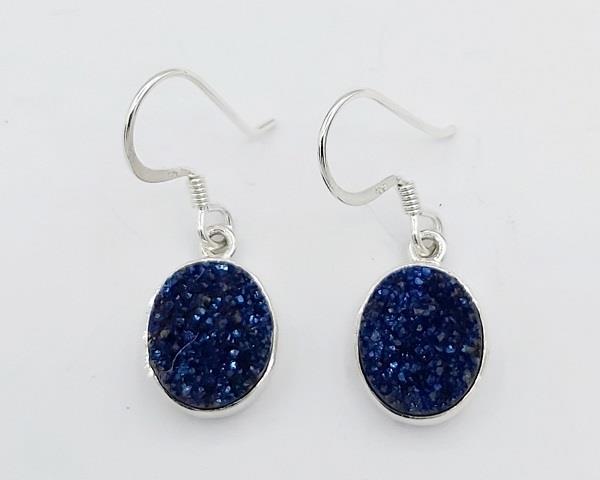 Earrings Titanium Druzy Quartz