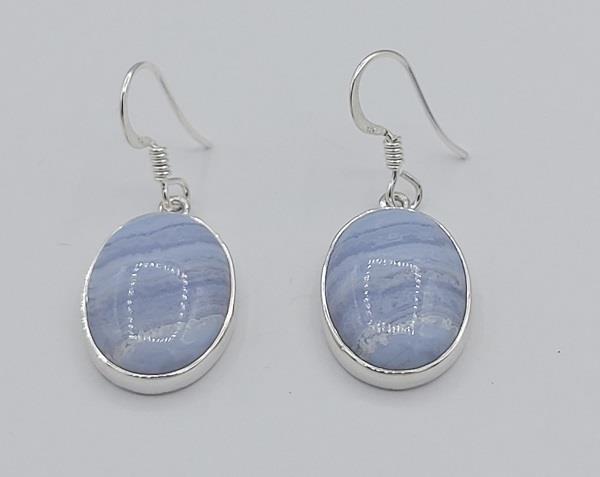Earrings Blue Lace Agate Sterling Silver