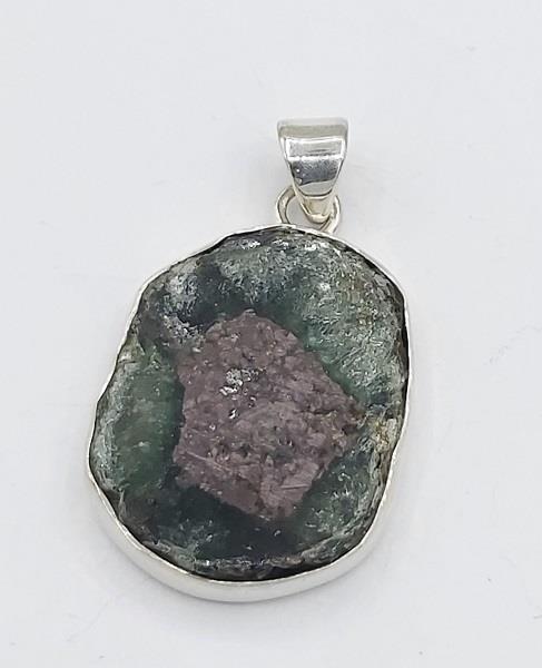 Pendant Ruby in Fuschite Sterling Silver